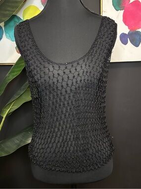 Vintage 90s Beaded Fishnet Top